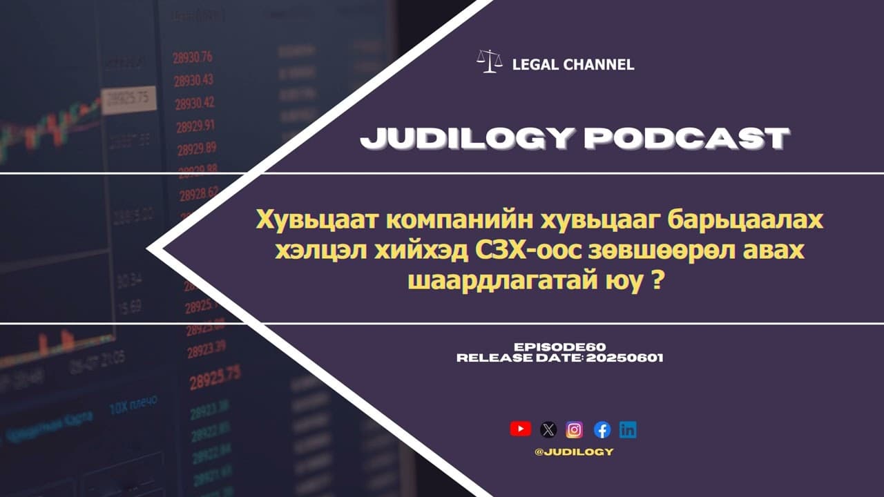 Ep 60 | ХК-ийн хувьцааг барьцаалах хэлцэл хийхэд СЗХ-оос зөвшөөрөл авах шаардлагатай юу ?