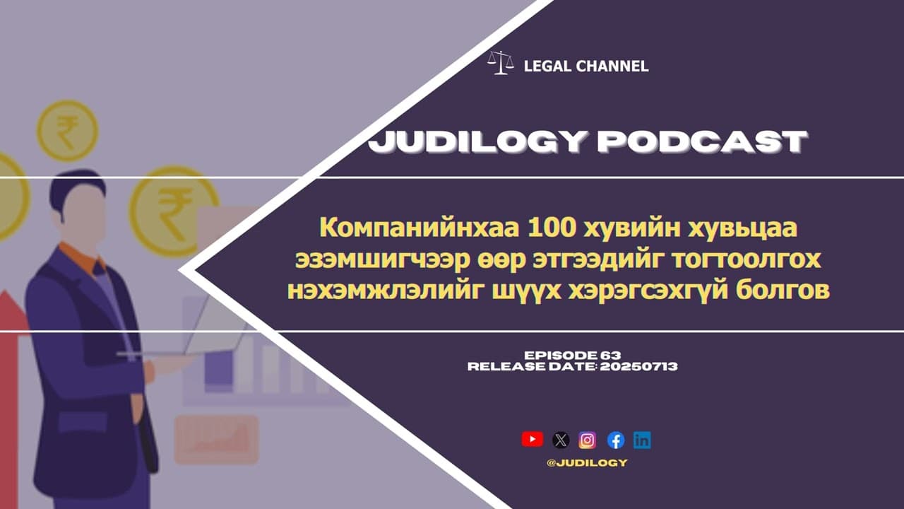 Ep63 | Компанийн хувьцаа эзэмшигчээр өөр этгээдийг тогтоолгох нэхэмжлэлийг шүүх хэрэгсэхгүй болгов