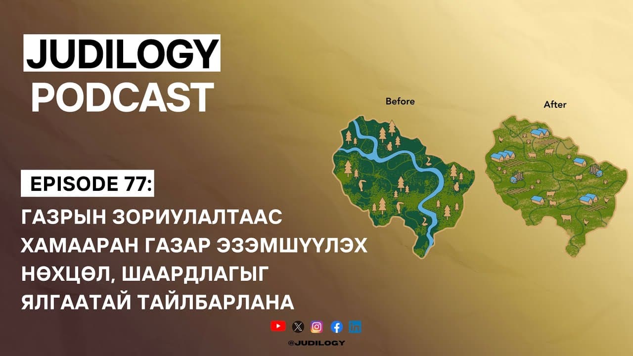 Ep77 | Газрын зориулалтаас хамааран газар эзэмшүүлэх нөхцөл, шаардлагыг ялгаатай тайлбарлана